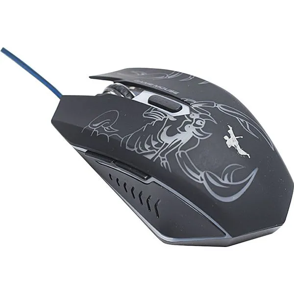 Mouse Gamer Óptico USB Pisc Fighter 1879 Preto