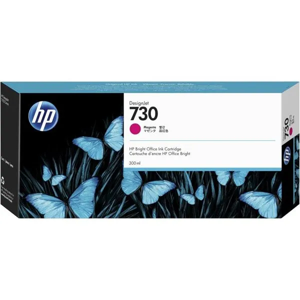Cartucho de Tinta HP 730 Magenta PLUK 300 ML - P2V69A