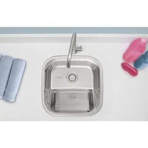 Tanque de Encaixe Tramontina Hera 23 L em Aço Inox Polido 40x40 cm