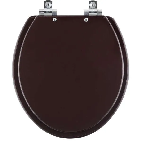 Assento Sanitário Com Fechamento Lento Convencional Oval Marrom Fosco Para Todos Os Fabricantes