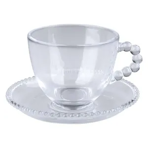 Xícara com Pires de Vidro 220ml Cazza