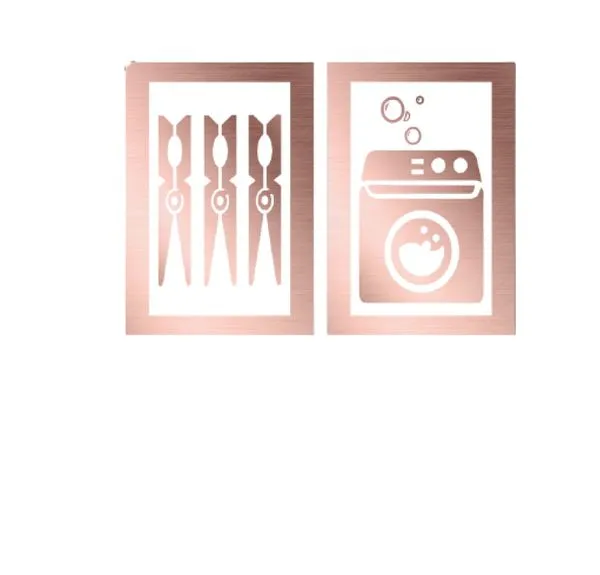 Quadros Placas mdf 6mm lavanderia cozinha 2 un 29x20