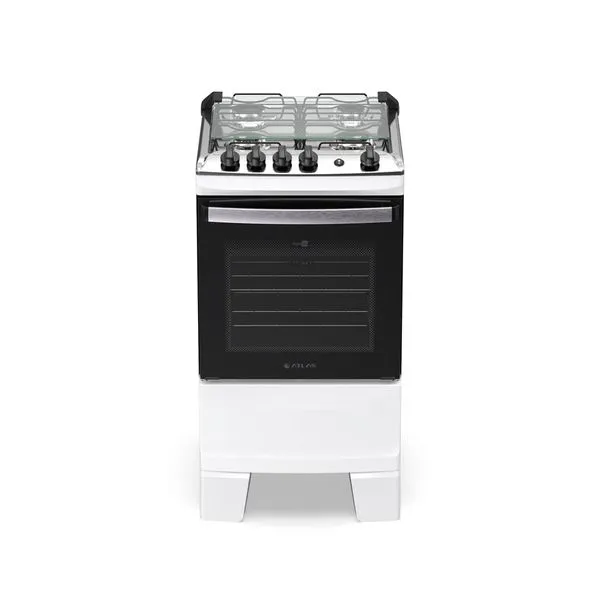 Fogão Atlas Agile Up 4 Bocas com Mesa Inox e Acendimento Automático Bivolt Branco