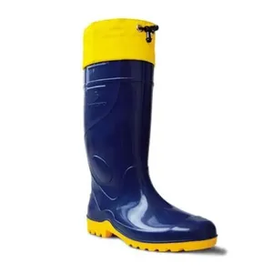 Bota Impermeável Azul Com Polaina Extra Longa Nº44/45 - Solado Antiderrapante