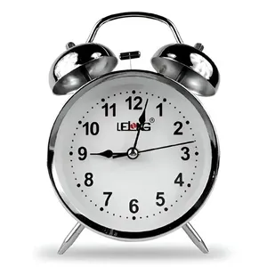 Relógio Despertador de Mesa LED Retrô Analógico Prateado - Estilo Clássico e Funcionalidade Moderna