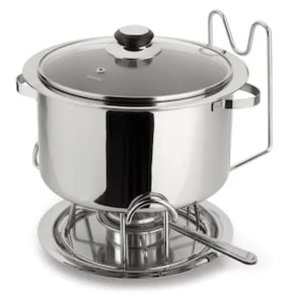 Banho Maria com Bowl Embutido Forma em Aço Inox e Vidro - 6 Peças