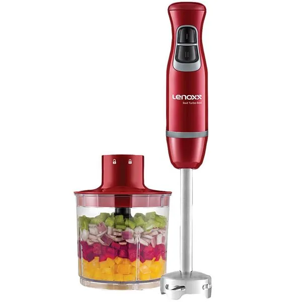 Multi Mixer Lenoxx 2 em 1 PMX405 Vermelho e Inox 127V