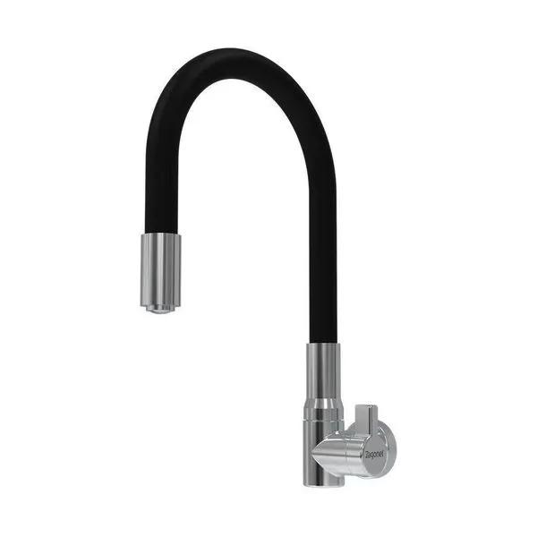 Torneira Zagonel Motion Flexível De Parede Preta