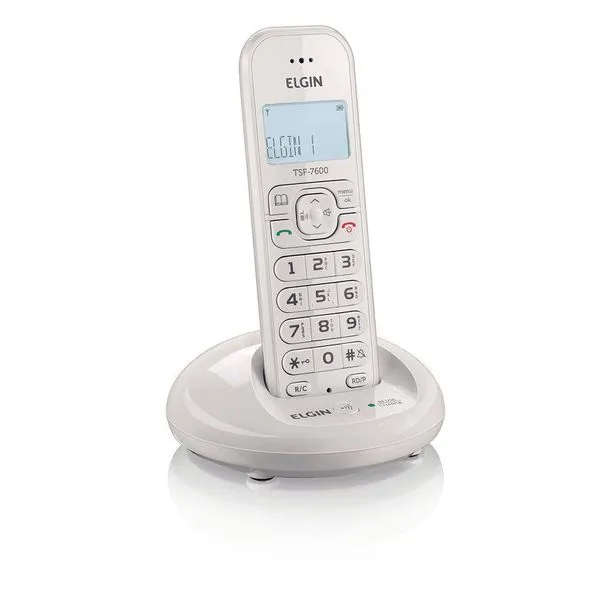 Telefone sem Fio Elgin TSF 7600 DECT 6.0 com ID e Viva Voz Branco