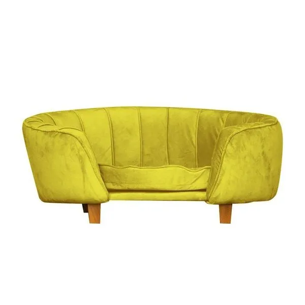 Poltrona Cama Caminha Pet Laddi Veludo Amarelo Dvinn Amarelo