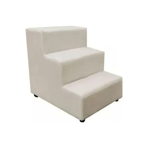 Escada Escadinha Pet Cachorro 3 Degraus Rampa Suede Grace Bege