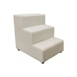 Escada Escadinha Pet Cachorro 3 Degraus Rampa Suede Grace Bege