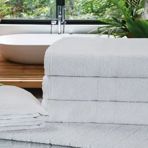 Toalha Avulsa de Banho KazzaVip Felpuda 100% Algodão Linha Hotel Prata Profissional 69cmx130m Branco Off-White