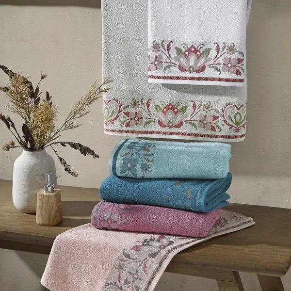 Toalha De Banho Lotus 1,35m X 70cm 340g/m² 1 Peça 100% Algodão - Azul Petróleo