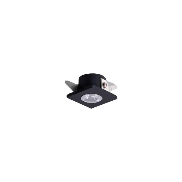 Spot De Embutir Para Móvel Mbled Elysa Quadrado Led 1w Bivolt Preto 3000k Luz Amarela
