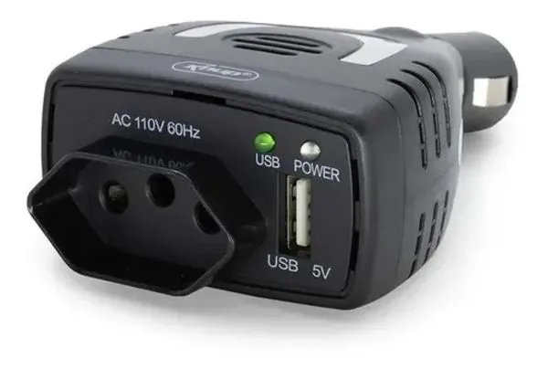 Fonte Inversor De Potência 75w Carrega Notebook Carro Celular