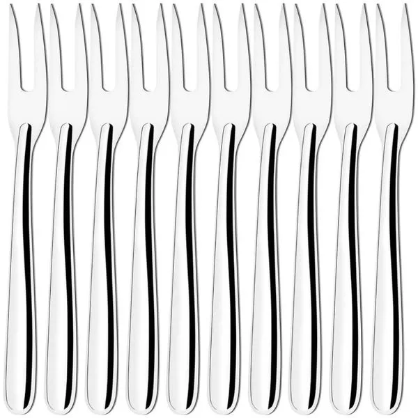 Kit 10 Garfos Trinchante para Churrasco 24,5cm Inox Churrascaria Utensílio Gourmet Restaurante