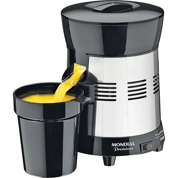 Extrator de Suco Profissional Mondial Premium Turbo E-10 Preto/Prata Bivolt