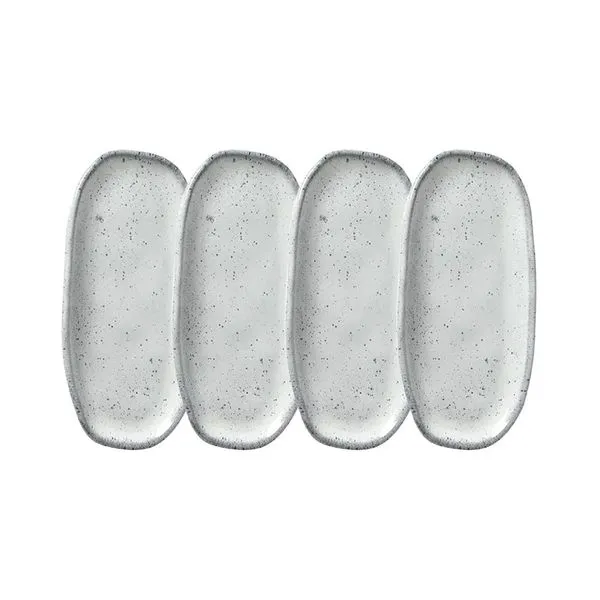 Conjunto de Travessas Oval Rasa Mini Porto Brasil Orgânico Echo 16,5x8cm - 4 Peças
