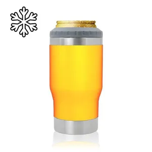 Copo Térmico Porta Lata Garrafa Long Neck Copo Abridor Laranja