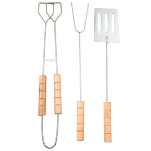 Conjunto para Churrasco Fracalanza Hanzo Wood em Aço Inox - 3 Peças