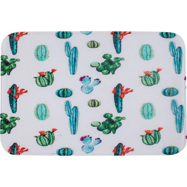 Tapete de Banheiro 40x60cm Microfibra Ogza Cactus