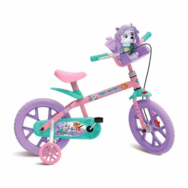 Bicicleta Infantil Aro 14 Patrulha Canina Bandeirante 3285 Rosa