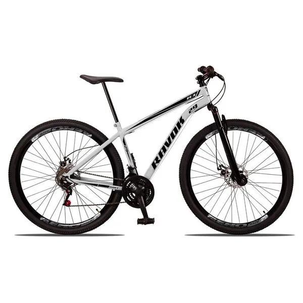 Bicicleta Aro 29 Suspensão Dianteira Bike Aço 21 Marchas Freio A Disco Branco