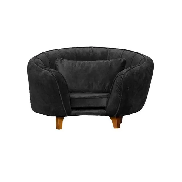 Poltrona Cama Caminha Pet Baby Laddi Veludo Grafite Dvinn Grafite