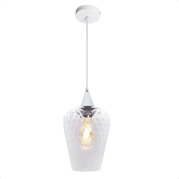 Lustre Pendente Taschibra Monalisa G Boreal Transparente E27 Bivolt Branco