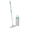 Mop Lava e Seca FlashLimp Fit com Balde 2,5L e Refil Cinza/ Verde Esmeralda