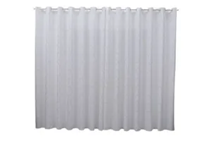 Cortina 3,00x2,60 Sala Quarto Cozinha Varão Tecido Jacquard Cinza