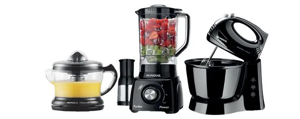 Kit Liquidificador/Batedeira/Espremedor Especial Mondial KT105 Preto 220V