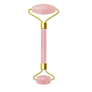 Rolo Massageador Facial Pedra Quartzo Rosa Antirrugas Jade