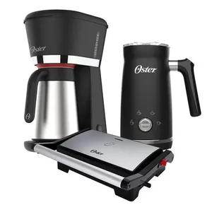 Kit Black Inox Oster - Cafeteira Espumador De Leite Mini Grill 220V
