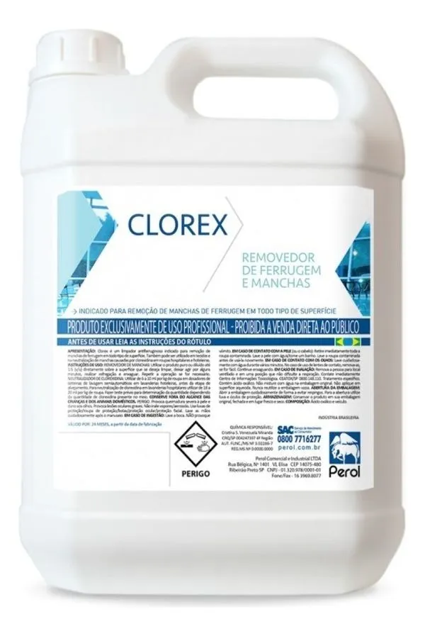 Clorex Limpador De Manchas De Ferrugem Em Pisos 5L