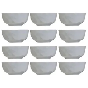 Conjunto com 12 Tigelas P Germer Edros em Porcelana Branca - 230 ml