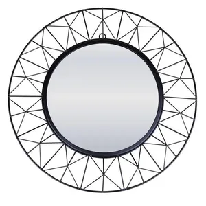 Espelho Decorativo Redondo 40cm Vitrage Cazza Preto