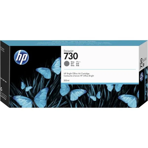 Cartucho de Tinta HP 730 Cinza PLUK 300 ML - P2V72A
