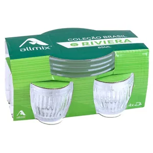 Conjunto com 4 Xícaras 85ml com Pires Riviera Allmix