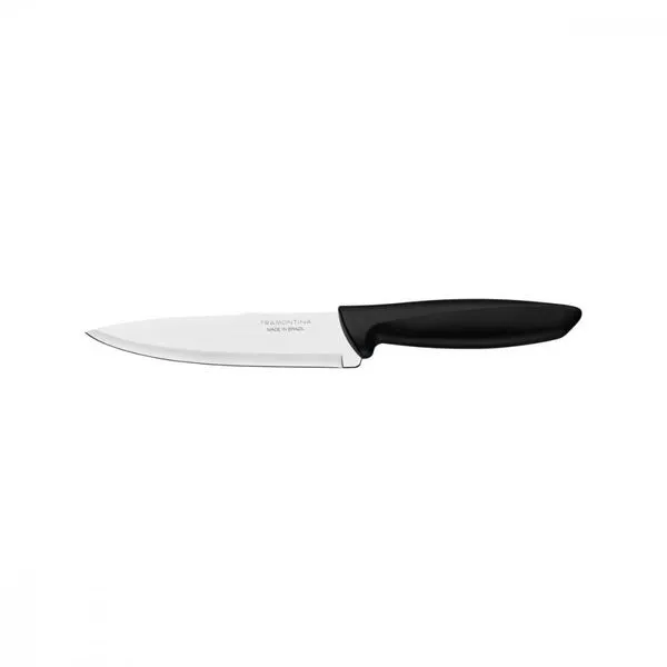 Faca Chef Tramontina Plenus com Lamina em Aço Inox e Cabo de Polipropileno Preto 6"
