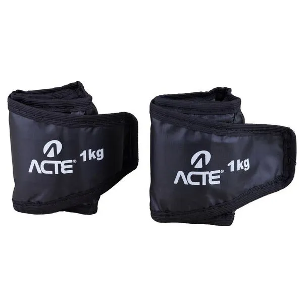 Par de Caneleiras Ginástica 1kg Preta Acte T300