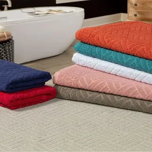 Kit 03 - Piso para Banheiro KazzaVip Felpudo 100% Algodão Atoalhado 49cm X 75cm Bergamo Saída Box Sortido