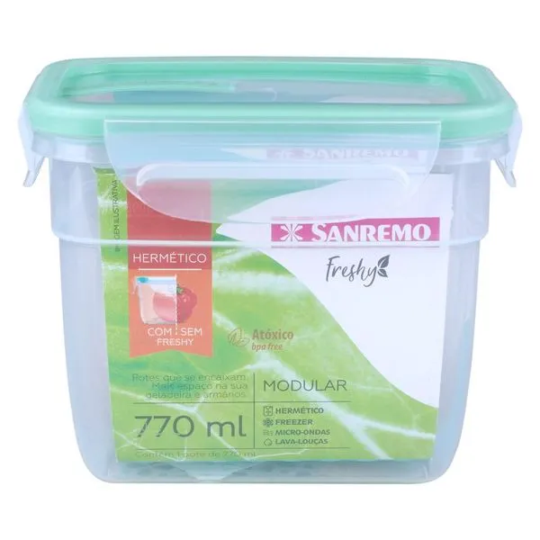 Pote Retangular com Trava 700ml SR1761 Sanremo Sortido