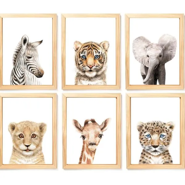 Quadro Infantil Safari 6 un A4