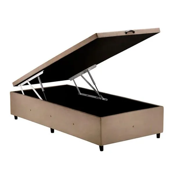 Base para Cama Box Solteiro com Baú p/ Colchão 88cm S. Design Marrom
