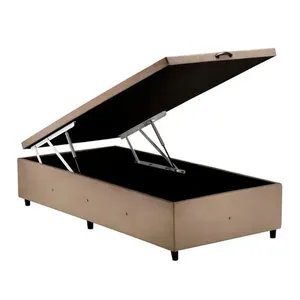 Base para Cama Box Solteiro com Baú p/ Colchão 88cm S. Design Marrom