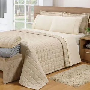 Cobre Leito Queen Soft 3 Peças Bege