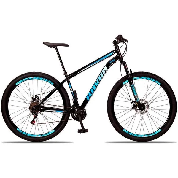 Bicicleta Aro 29 Suspensão Dianteira Bike Aço 21 Marchas Freio A Disco Azul