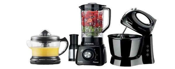 Kit Liquidificador/Batedeira/Espremedor Especial Mondial KT105 Preto 127V